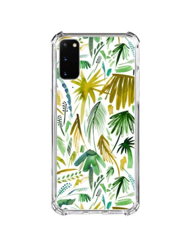 Coque Samsung Galaxy S20 FE Brushstrokes Tropical Palms Green - Ninola Design