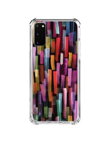 Samsung Galaxy S20 FE Case Colorful Brushstrokes Black - Ninola Design