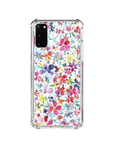 Samsung Galaxy S20 FE Case Colorful Flowers Petals Blue - Ninola Design