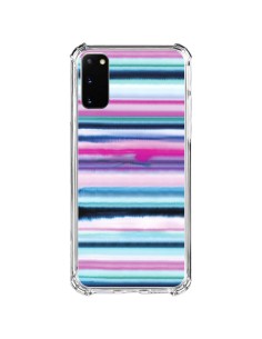 Coque Samsung Galaxy S20 FE Degrade Stripes Watercolor Pink - Ninola Design