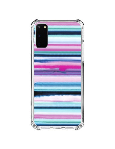 Coque Samsung Galaxy S20 FE Degrade Stripes Watercolor Pink - Ninola Design