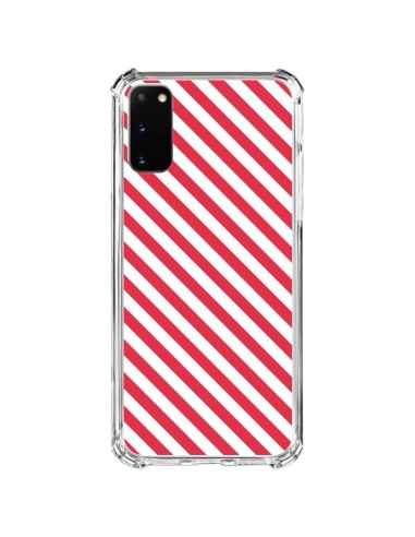 Samsung Galaxy S20 FE Case Candy Motivo rigato Pink e White - Nico