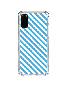 Samsung Galaxy S20 FE Case Candy Motivo rigato Blue e White - Nico