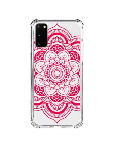 Coque Samsung Galaxy S20 FE Mandala Rose Fushia Azteque Transparente - Nico