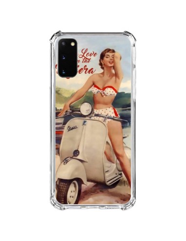 Coque Samsung Galaxy S20 FE Pin Up With Love From the Riviera Vespa Vintage - Nico