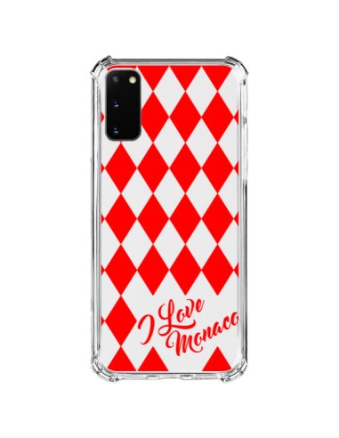 Coque Samsung Galaxy S20 FE I Love Monaco et Losange Rouge - Nico