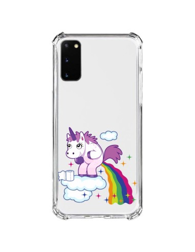 Cover Samsung Galaxy S20 FE Unicorno Caca Arcobaleno Trasparente - Nico