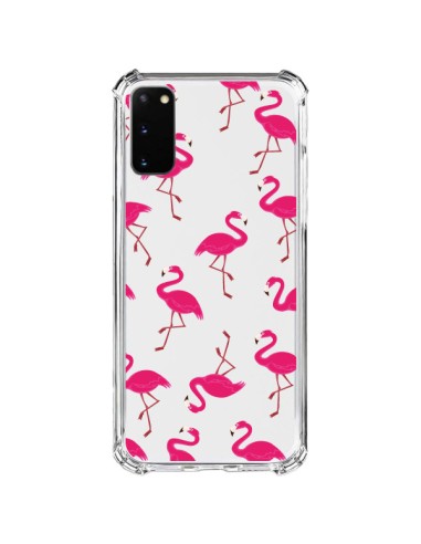 Coque Samsung Galaxy S20 FE flamant Rose et Flamingo Transparente - Nico