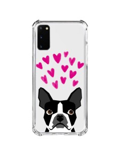 Samsung Galaxy S20 FE Case Boston Terrier Hearts Dog Clear - Pet Friendly