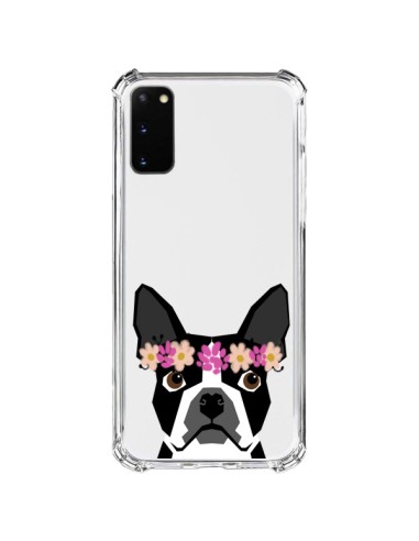 Samsung Galaxy S20 FE Case Boston Terrier Flowers Dog Clear - Pet Friendly