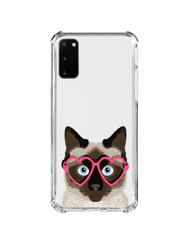 Samsung Galaxy S20 FE Case Cat Brown Eyes Hearts Clear - Pet Friendly