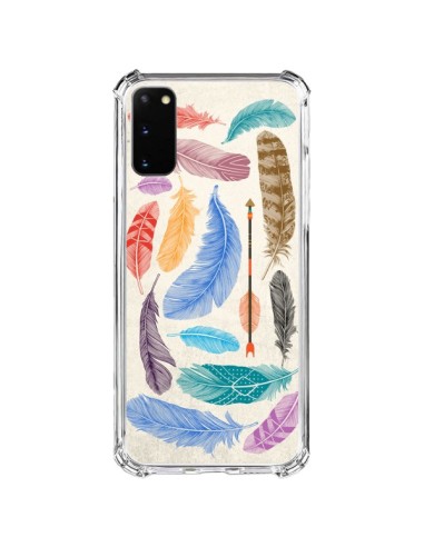 Coque Samsung Galaxy S20 FE Feather Plumes Multicolores - Rachel Caldwell