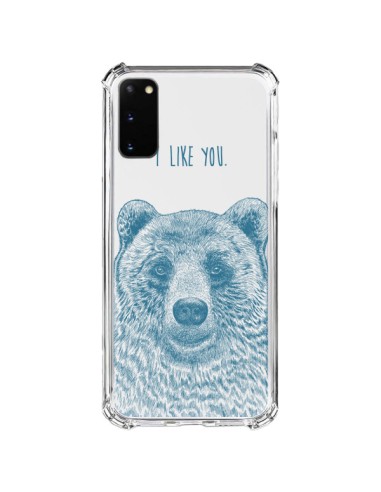 Cover Samsung Galaxy S20 FE I Love You Orso Trasparente - Rachel Caldwell