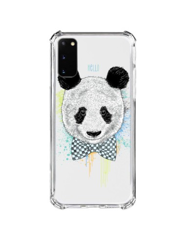 Coque Samsung Galaxy S20 FE Panda Noeud Papillon Transparente - Rachel Caldwell