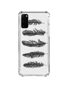 Cover Samsung Galaxy S20 FE Piuma Nero Trasparente - Rachel Caldwell