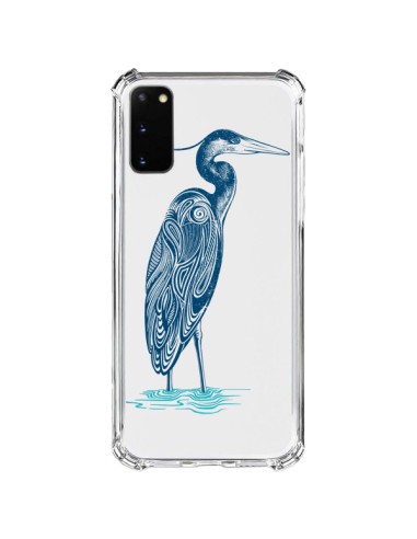 Coque Samsung Galaxy S20 FE Heron Blue Oiseau Transparente - Rachel Caldwell