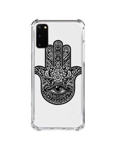 Coque Samsung Galaxy S20 FE Hamsa Cinq Doigts Main Mauvais Oeil Transparente - Rachel Caldwell