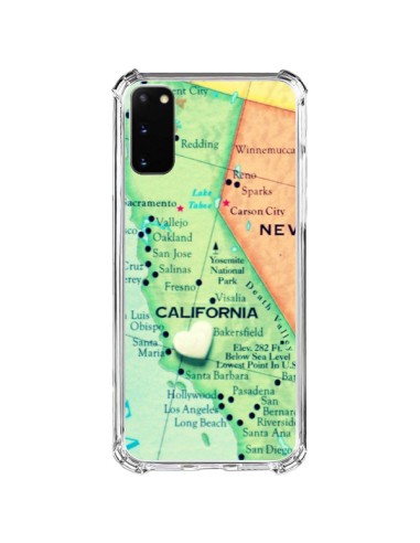 Coque Samsung Galaxy S20 FE Carte Map Californie - R Delean