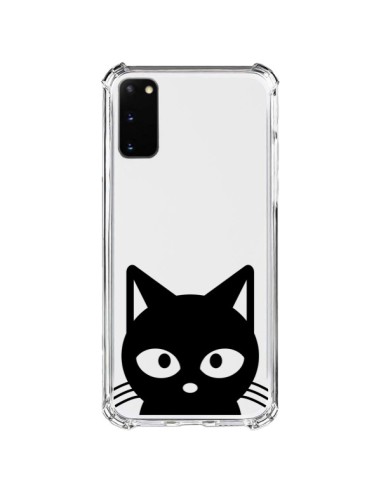 Cover Samsung Galaxy S20 FE Testa Gatto Nero Trasparente - Yohan B.