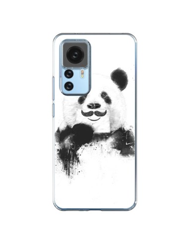 Coque Xiaomi 12T/12T Pro Funny Panda Moustache Movember - Balazs Solti