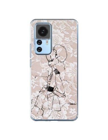 Coque Xiaomi 12T/12T Pro Croquis Dentelle Femme Fashion Mode - Cécile