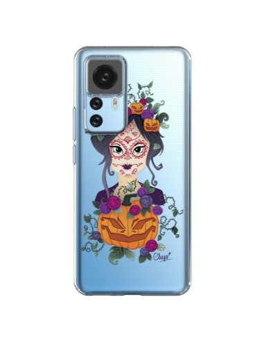 Cover Xiaomi 12T/12T Pro Donna Occhi Chiusi Santa Muerte Trasparente - Chapo