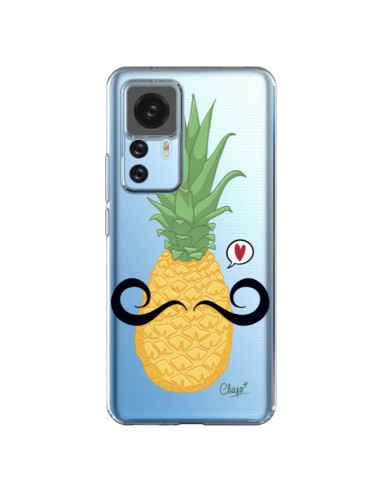 Cover Xiaomi 12T/12T Pro Ananas Baffi Trasparente - Chapo