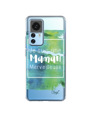 Cover Xiaomi 12T/12T Pro Sono una Mamma Meravigliosa Blu Verde Trasparente - Chapo