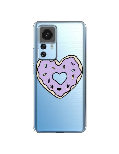 Cover Xiaomi 12T/12T Pro Ciambella Cuore Viola Trasparente - Claudia Ramos