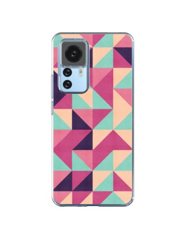 Xiaomi 12T/12T Pro Case Aztec Triangle Pink Green - Eleaxart