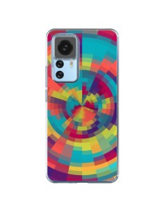 Coque Xiaomi 12T/12T Pro Spirale de Couleurs Rouge Vert - Eleaxart