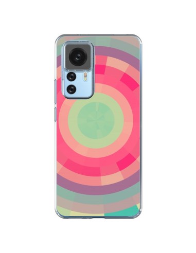 Cover Xiaomi 12T/12T Pro Spirale di Colori Rosa Verde - Eleaxart