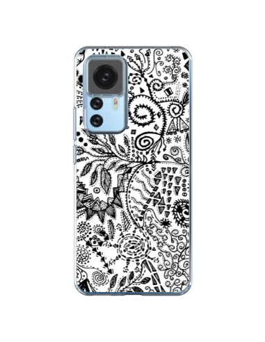 Cover Xiaomi 12T/12T Pro Azteco Bianco e Nero - Eleaxart