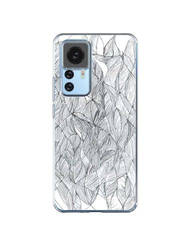 Cover Xiaomi 12T/12T Pro Foglie Bianco e Nero - Léa Clément