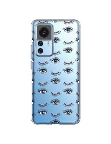 Cover Xiaomi 12T/12T Pro Occhi Blu Mosaico Trasparente - Léa Clément