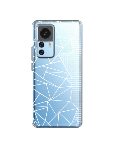 Coque Xiaomi 12T/12T Pro Lignes Grilles Side Grid Abstract Blanc Transparente - Project M