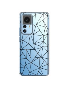 Xiaomi 12T/12T Pro Case Lines Grid Abstract Black Clear - Project M
