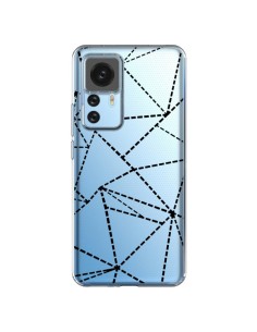 Coque Xiaomi 12T/12T Pro Lignes Points Abstract Noir Transparente - Project M
