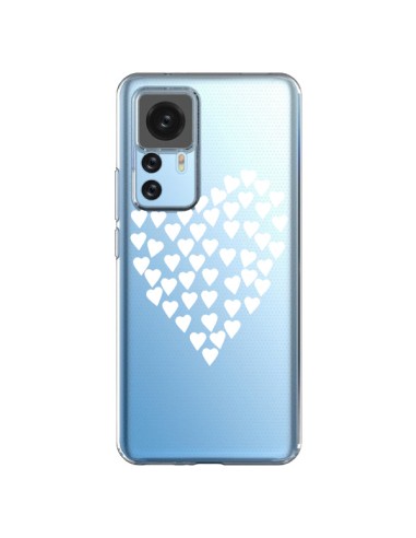 Cover Xiaomi 12T/12T Pro Cuori Amore Bianco Trasparente - Project M
