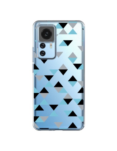 Xiaomi 12T/12T Pro Case Triangles Ice Blue Black Clear - Project M