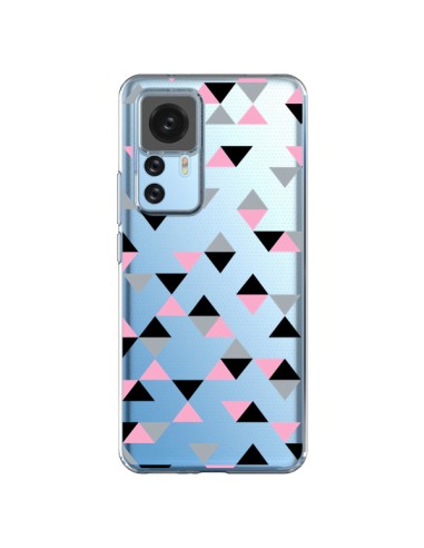 Xiaomi 12T/12T Pro Case Triangles Pink Black Clear - Project M