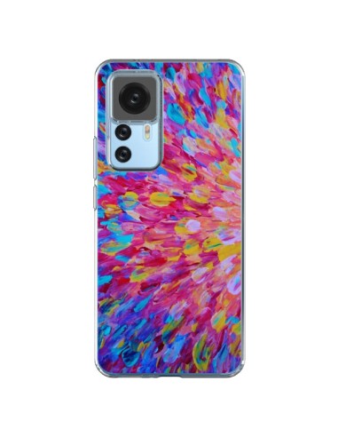 Coque Xiaomi 12T/12T Pro Fleurs Bleues Roses Splash - Ebi Emporium