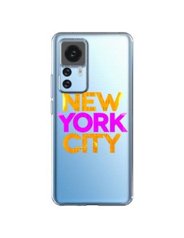 Cover Xiaomi 12T/12T Pro New York City NYC Arancione Rosa Trasparente - Javier Martinez