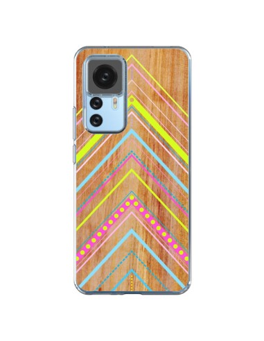 Cover Xiaomi 12T/12T Pro Wooden Chevron Rosa Legno Azteco Aztec Tribal - Jenny Mhairi