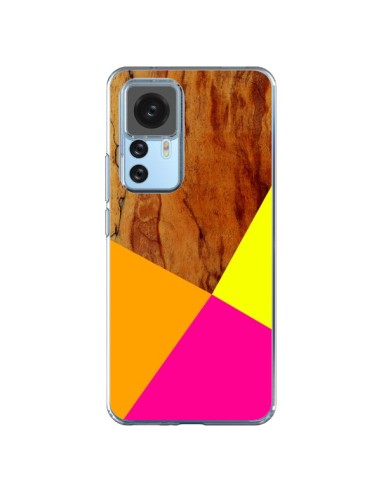 Xiaomi 12T/12T Pro Case Wooden Colour Block Wood Aztec Tribal - Jenny Mhairi