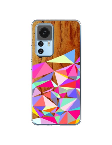 Xiaomi 12T/12T Pro Case Wooden Multi Geo Wood Aztec Tribal - Jenny Mhairi