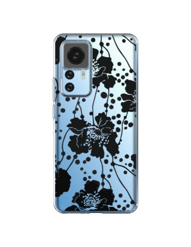 Xiaomi 12T/12T Pro Case Flowers Blacks Clear - Dricia Do