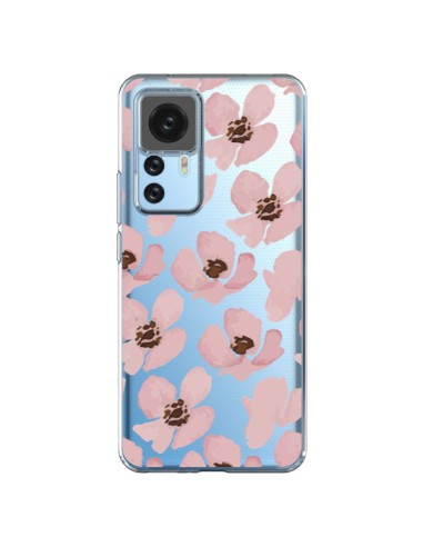 Cover Xiaomi 12T/12T Pro Fiori Rosa Trasparente - Dricia Do