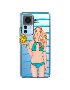 Xiaomi 12T/12T Pro Case Malibu Ananas Plage Ete Blue Clear - kateillustrate