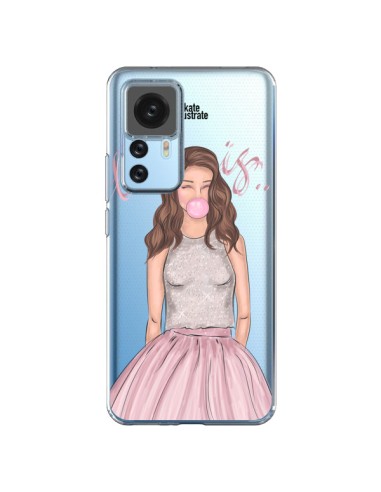 Cover Xiaomi 12T/12T Pro Bubble Girl Tiffany Rosa Trasparente - kateillustrate